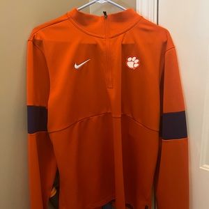 Nike quarter zip Clemson dri fit pull over.